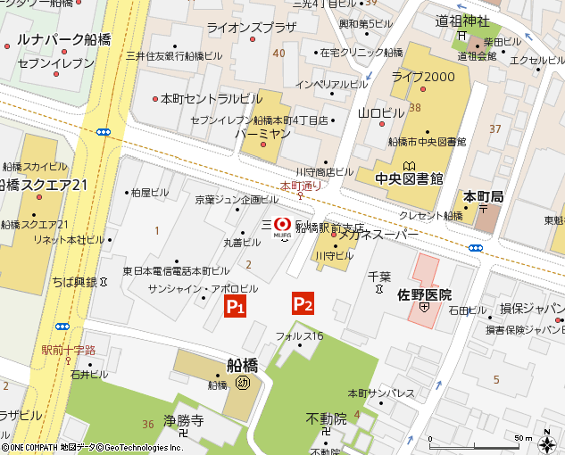 船橋駅前支店付近の地図
